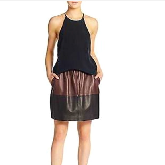 Vince two tone leather skirt - Picture 1 of 7